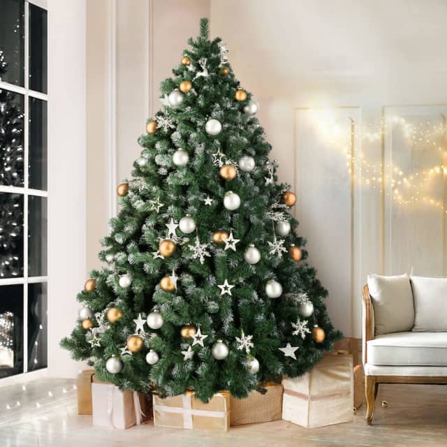 Jingle Jollys Christmas Tree 2.4M Xmas Trees Decorations Snowy 1500 ...