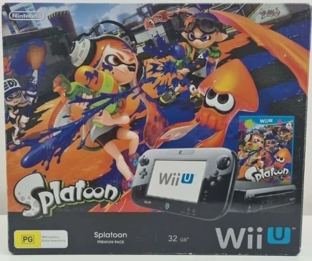 Wii U Splatoon Version Premium Pack in Box 32GB RARE Video Games