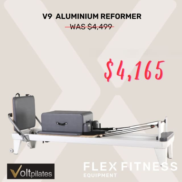 Volt Pilates V9 Aluminium Reformer 38cm (Sitting Box, Jump Board Inc