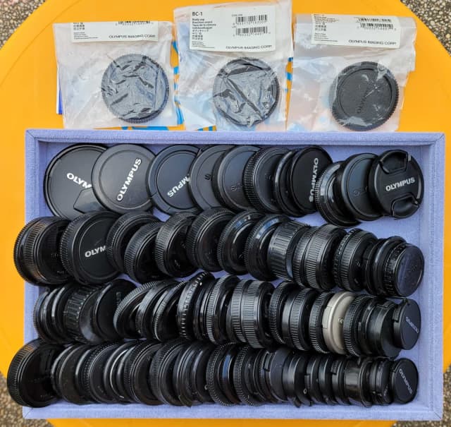 Used Lot 80x Olympus Camera Lens Use Front Rear Body Cap Cover BL124 Lenses Gumtree