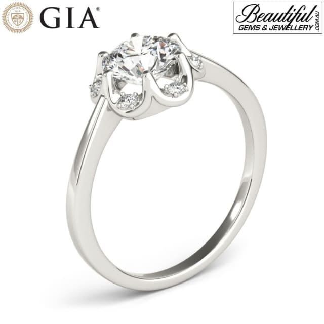 1 Carat SemiIllusion Setting Diamond Ring with Six EagleClaws in 18K