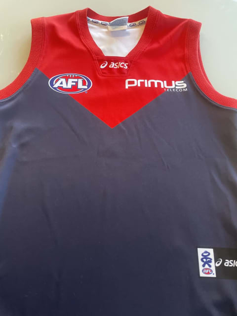 AFL Melbourne Demon Travis Johnston auto 150th match worn jumper COA ...