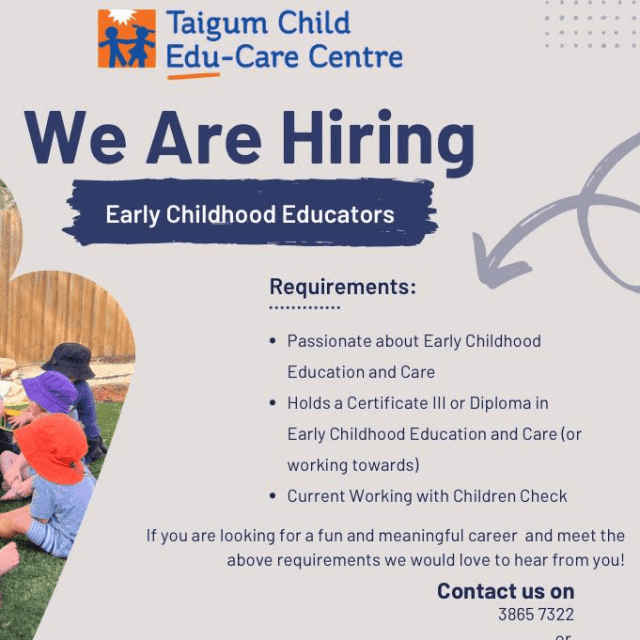 Early Childhood Educators(TAIGUM)(Taigum Child Educare Centre) Aged