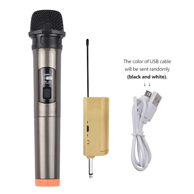 Handheld Wireless Microphone UHF Dynamic Mic with Portable Mini Rec