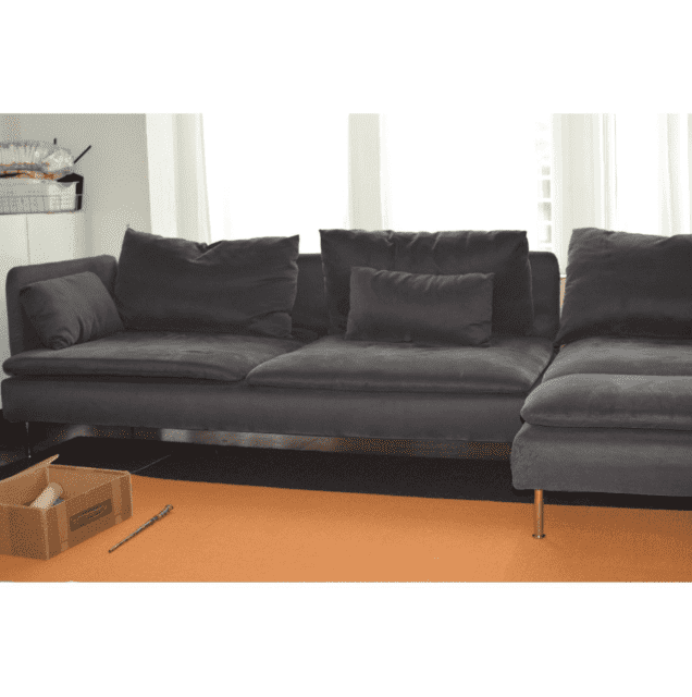 SODERHAMN 4seat Modular section sofa with chaise lounge in grey