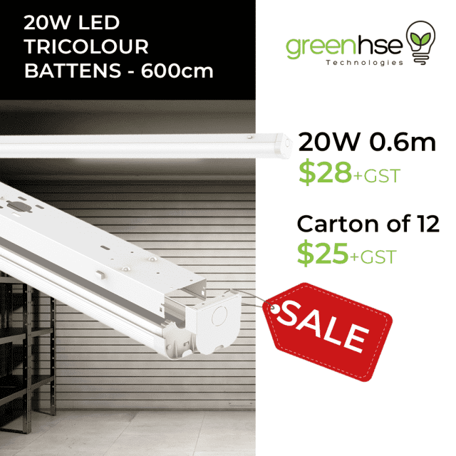 SPECIAL LED 20W/60CM BATTEN LIGHT TRICOLOUR FROM 25 PLUS GST Ceiling