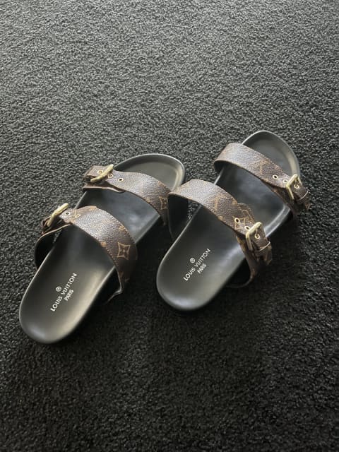 Louis Vuitton Bom Dia women's mule sandals shoes LV designer