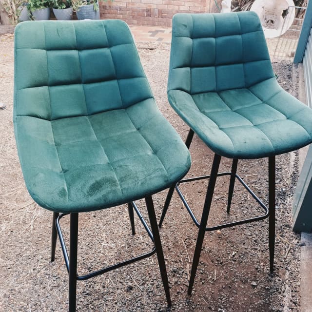 Emerald velvet feel bar stools x2 Stools & Bar stools Gumtree
