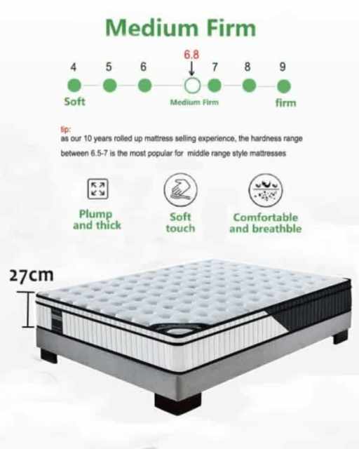 ! Brand new pillow top king size mattress Breathable Spring Foam 27 cm