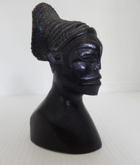 Antique 19th/early 20th Century Congolese Mangbetu ebony bust Edamburu ...