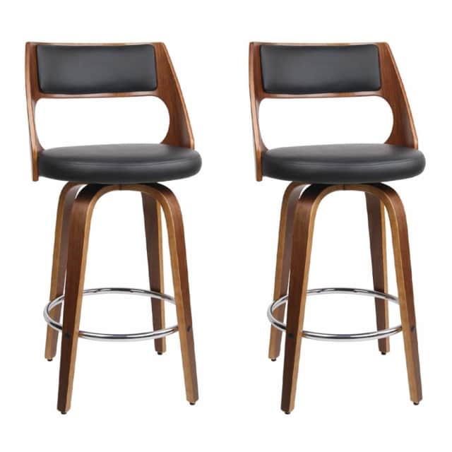 Artiss 2x Bar Stools Swivel Leather Chair 65cm Stools & Bar stools in