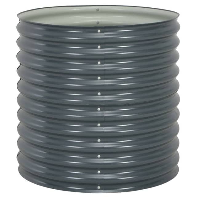 Garden Raised Bed 80x80x81 cm Galvanised Steel Grey... Pots & Garden