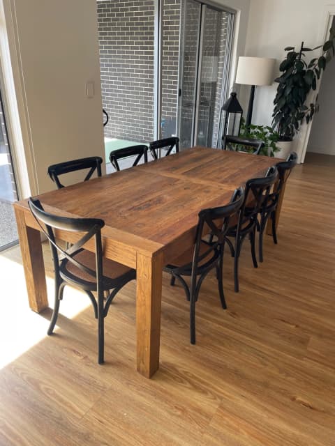 Solid timber dining table & 10 chairs 2.2x1 | Dining Tables | Gumtree ...