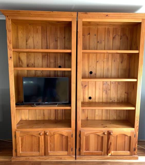 Twopiece Solid Pine Wall Unit Entertainment & TV Units Gumtree Australia Kingston Area