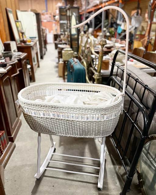 White Wicker Moses Basket Rocking Baby Cot Cots & Bedding Gumtree