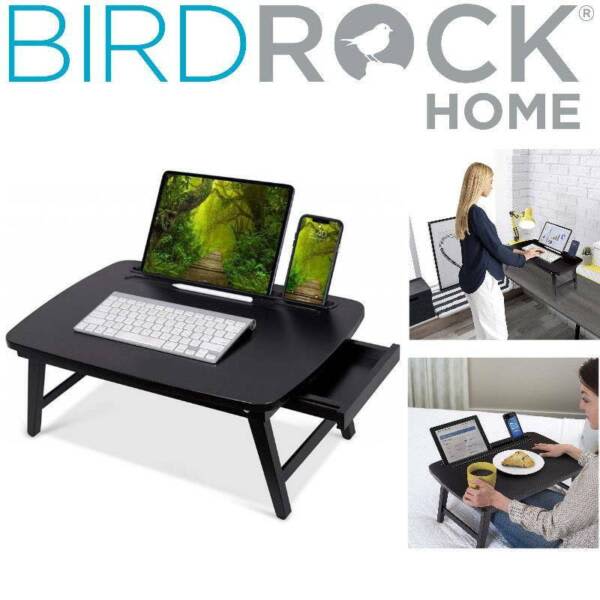 NEW BIRDROCK HOME Bamboo Sit or Stand Desk Laptop Bed Tray Desks in