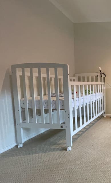 White Childcare Cambridge Cot with mattress Other Baby