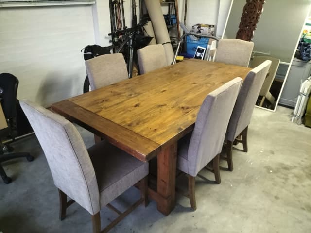 Solid Timber dining table with 6 chairs | Dining Tables | Gumtree ...