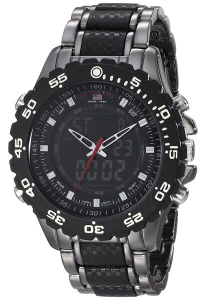 U.S. Polo Assn. Sport Men's US8170 Black & Gunmetal-Tone Watch ...