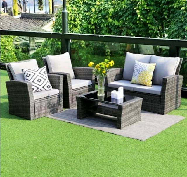 Brand New 4Pc PE Rattan Wicker Sofa Outdoor Furniture Lounge Dining Ga
