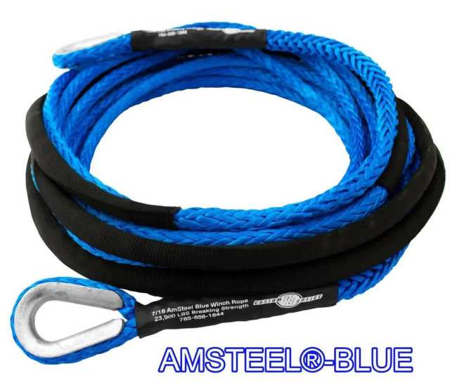 8mm Amsteel Blue Dyneema Winch Rope 50 ft NEW US Made Boat
