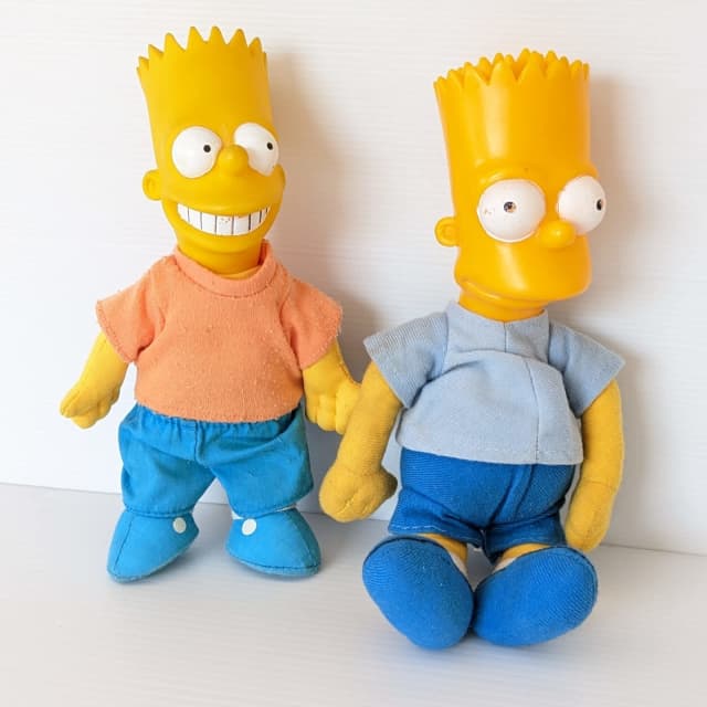 Vintage 1990 The Simpsons Bart Simpson Plush toys with Plastic Head ...