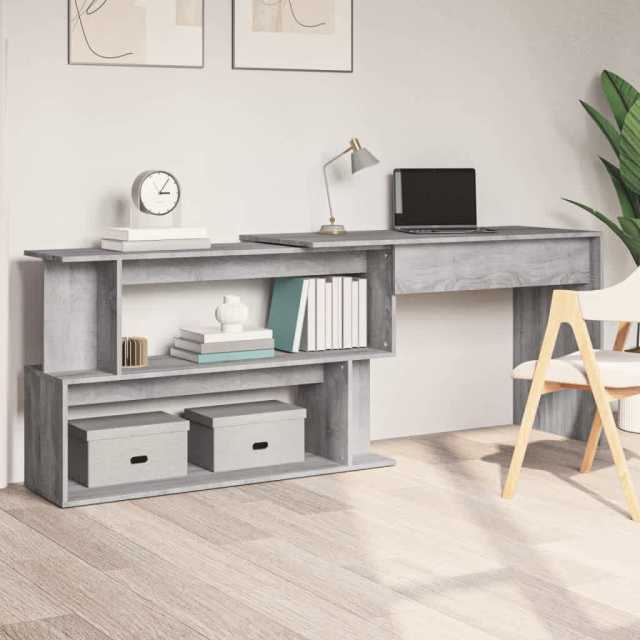 Corner Desk Grey Sonoma 200x50x76 cm Engineered Wood... Desks