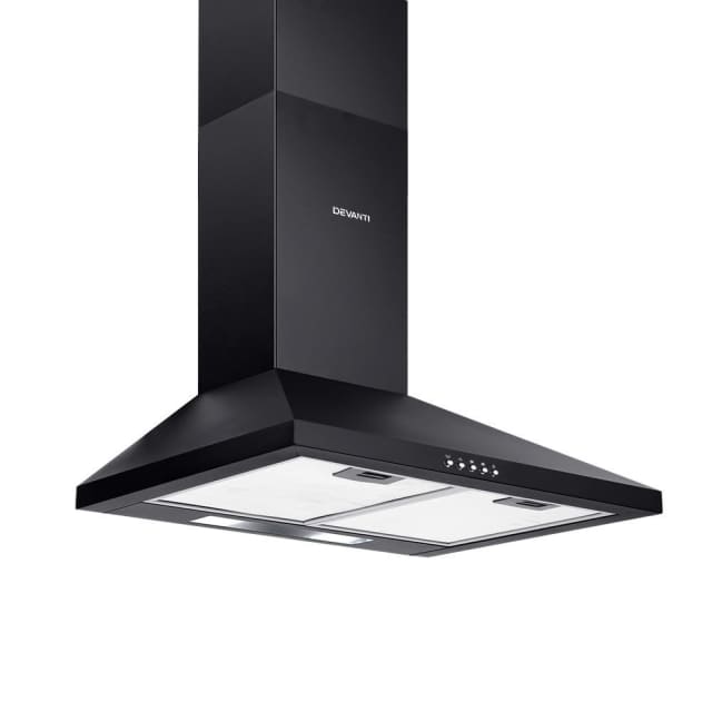 Devanti Pyramid Range Hood Rangehood 600mm 60cm Kitchen Canopy Black ...