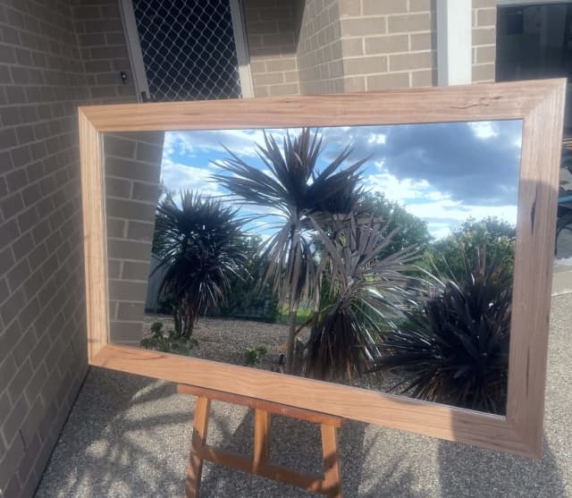 Large Wall Mirror Stunning Blackbutt Aust Hardwood Frame 150x90cm