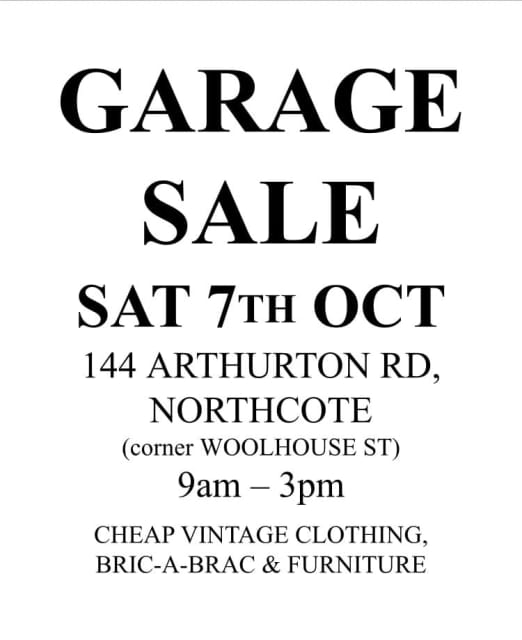 Garage Sale in Northcote Miscellaneous Goods Gumtree Australia