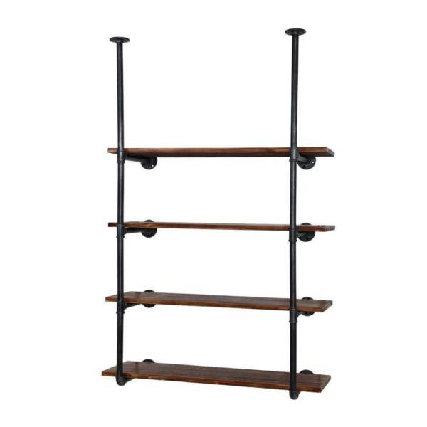 Industrial Rustic Pipe Floating Wall Display Shelves Brackets DIY