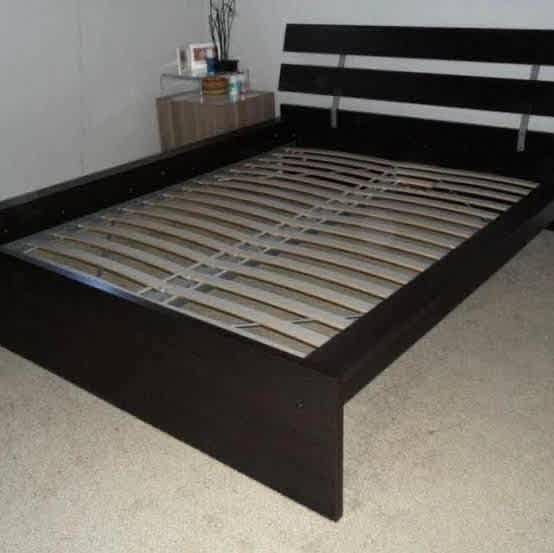 ! queen size wooden bed frame with mattre Beds in Box Hill VIC