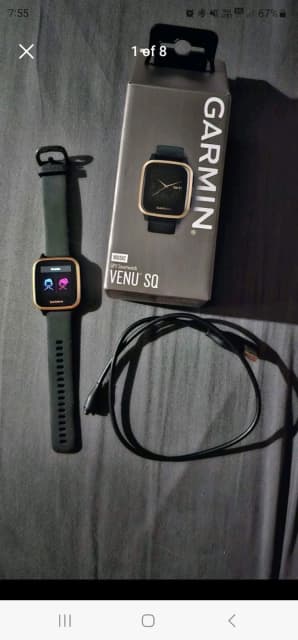 Garmin Venu Sq Smart Watch GPS Music Black Rose Gold