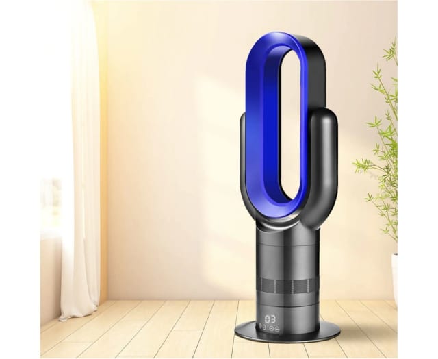 ANGELO Electronic Bladeless Fan heater Cooler Floor FanBlue Black