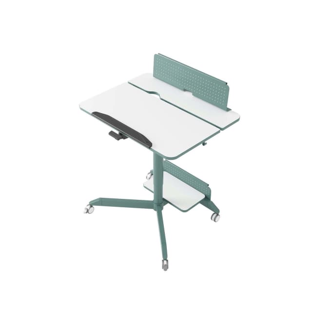 Mobile Home Office Sit and Stand Desk With Tilting Desktop Desks in