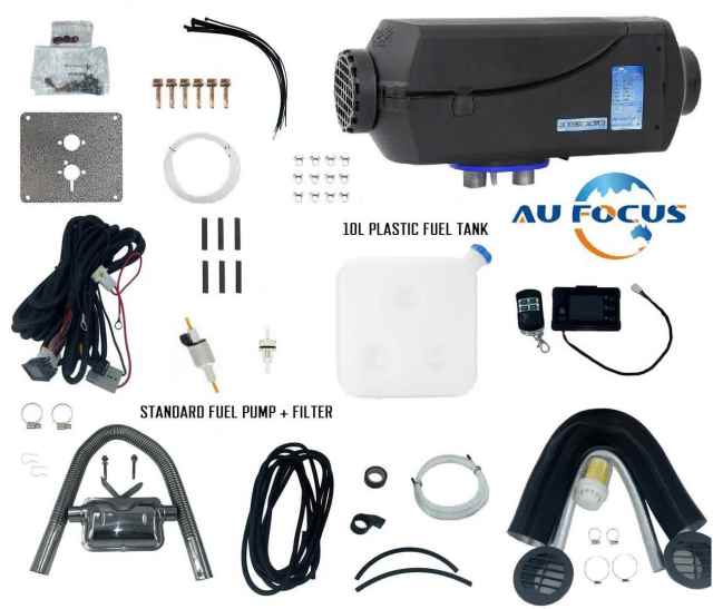 AU FOCUS 5kw diesel heater system 12V w enhanced install kit AUS BRAND