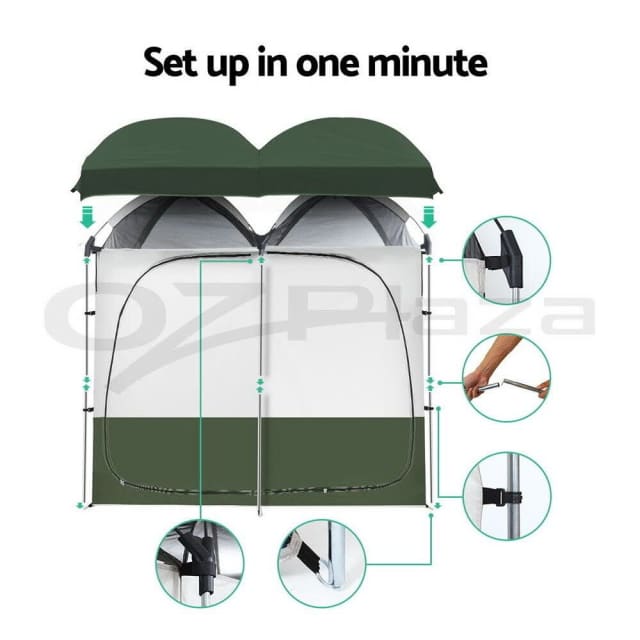Weisshorn Double Camping Shower Toilet Tent Outdoor Portable Change Ro ...
