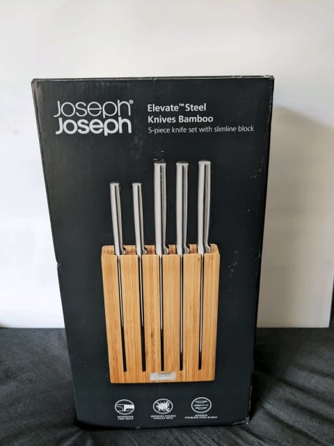 Joseph Joseph Elevate Steel 5-Piece Knife Set with Bamboo Block