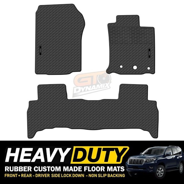 Custom HD Rubber Floor Mats for Toyota Prado 150 GX GXL VX Kakadu