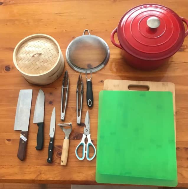 Assorted Kitchen Items, Cast Iron Dutch Pot and Pick up Avondale H