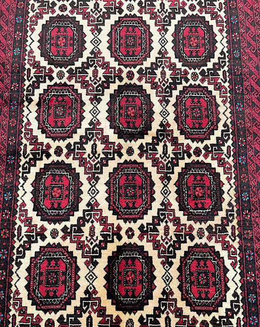 Elephant foot design handmade Persian Balouchi rug 1.8x1m Rugs