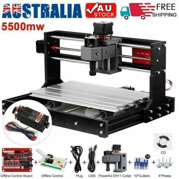 CNC 3018PRO DIY Router Kit 2in1 Laser Engraving Machine 5500mw GRB