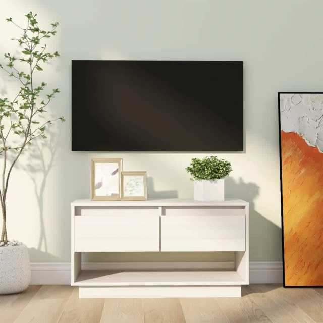 Ramsbottom TV White 74x34x40 cm Solid Wood Pine