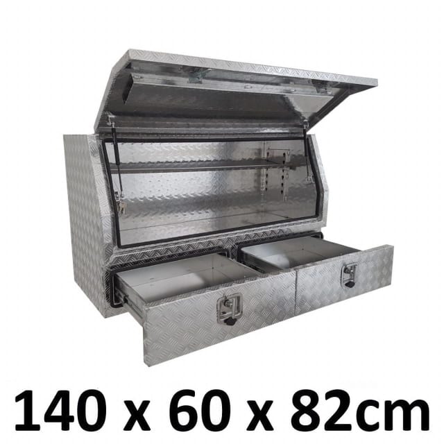 Aluminium 2 Drawer Toolbox Truck Ute Trailer Camper Caravan 1468A