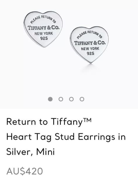 Customized Please Return to Tiffany & Co Small Mini Heart Tag Hoop Earrings  | eBay