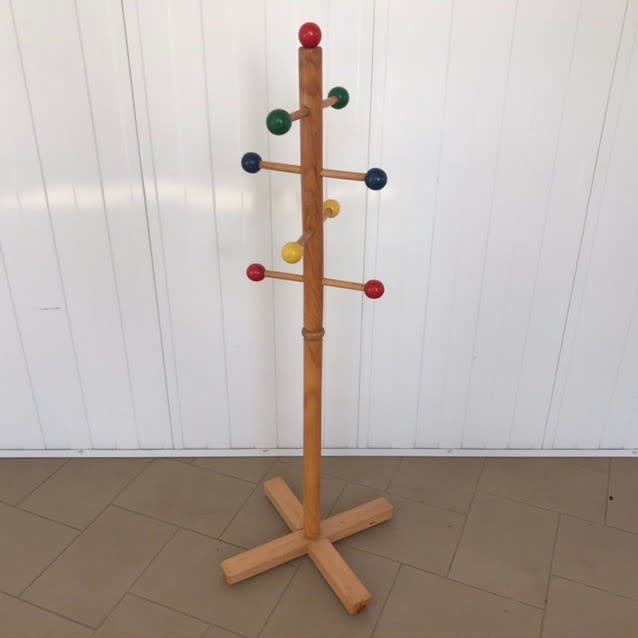 Vintage Solid Timber Kids Coat Stand / Clothes Rack Other Antiques