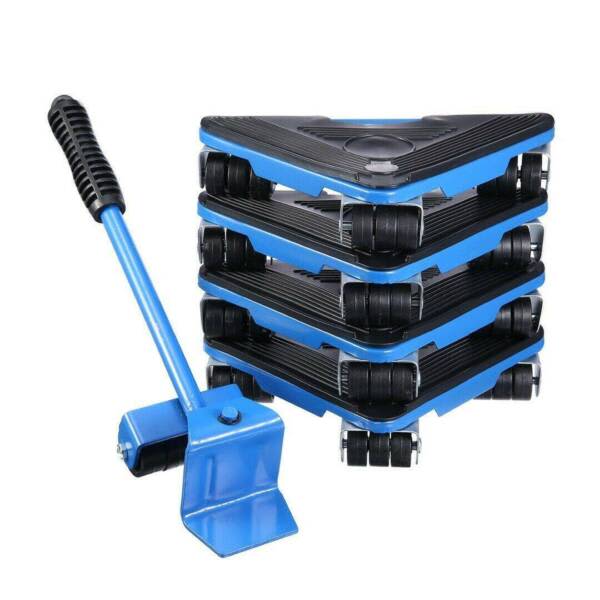 5 SET Furniture Slider Lifter Moves Wheels Mover Kit Home Moving Lift