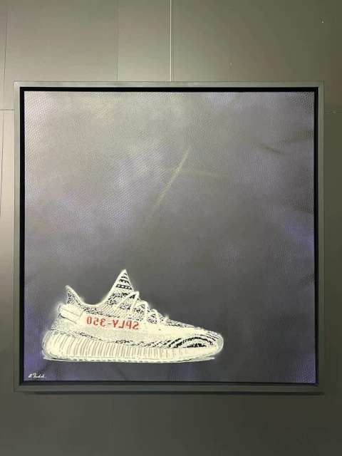 Zebra Yeezy by Adam Todd 100cm x 100cm Framed Street Art | Art ...