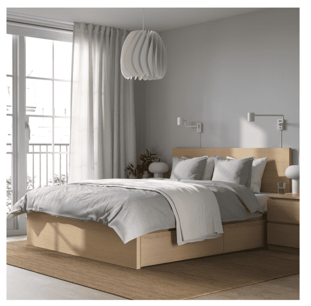 FOR SALE Malm Double Bed Frame with 4 Drawers Beds in Ermington NSW