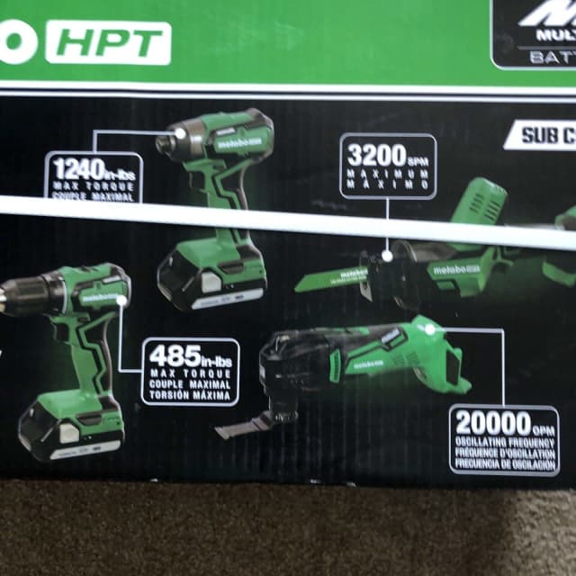 Metabo HPT MultiVolt 4Tool Brushless Power Combo Kit With 2 Batteries